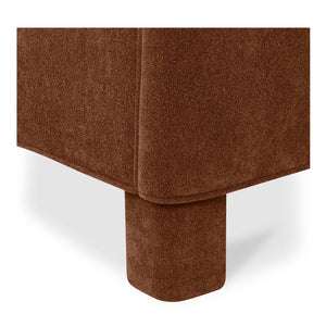 Moe's Home Ichigo Bed - Modern Comfort With Rounded Edges And Generous Headboard For Stylish Bedroom Decor Orange Upholstery, 100% Polyester,Wood Frame, Plywood Oa-1003-12-0