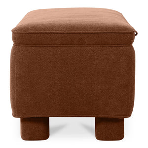 Moe's Home Ichigo Storage Bench - Soft-touch Upholstered Seat With Hidden Storage For Stylish Home Organization Orange Upholstery, 100% Polyester,Wood Frame, Plywood Oa-1004-12