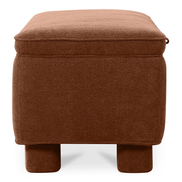Moe's Home Ichigo Storage Bench - Soft-touch Upholstered Seat With Hidden Storage For Stylish Home Organization Orange Upholstery, 100% Polyester,Wood Frame, Plywood Oa-1004-12