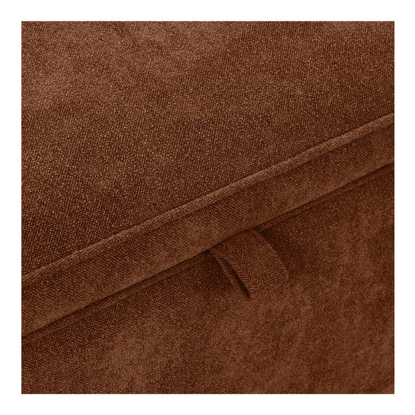 Moe's Home Ichigo Storage Bench - Soft-touch Upholstered Seat With Hidden Storage For Stylish Home Organization Orange Upholstery, 100% Polyester,Wood Frame, Plywood Oa-1004-12