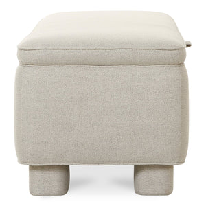 Moe's Home Ichigo Storage Bench - Luxurious Upholstered Seating With Hidden Storage And Timeless Style Grey Upholstery, 97% Polyester 3% Linen,Wood Frame, Plywood Oa-1004-29