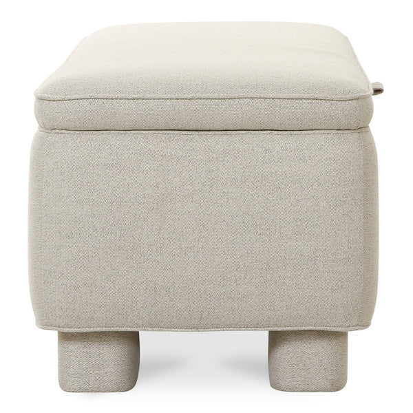 Moe's Home Ichigo Storage Bench - Luxurious Upholstered Seating With Hidden Storage And Timeless Style Grey Upholstery, 97% Polyester 3% Linen,Wood Frame, Plywood Oa-1004-29
