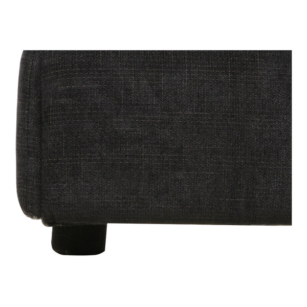 Moe's Home Zeppelin Bed - 70s Inspired Low-slung Design With Floating Base And Plush Foam Headboard Comfort Black Uphosltery, 100% Polyester,Wood Frame, Plywood Oa-1005-02-0