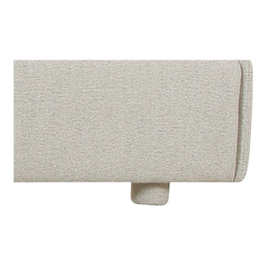 Moe's Home Zeppelin Bed - 70s Inspired Low-slung Design With Floating Base And Plush Foam Headboard Comfort White Upholstery, 97% Polyester,3% Linen,Wood Frame, Plywood Oa-1005-29-0