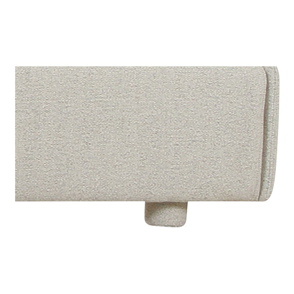 Moe's Home Zeppelin Bed - 70s Inspired Low-slung Design With Floating Base And Plush Foam Headboard Comfort White Upholstery, 97% Polyester,3% Linen,Wood Frame, Plywood Oa-1005-29-0