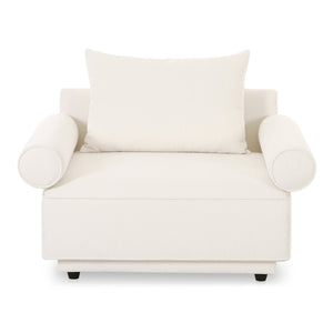 Moe's Home Rosello Armchair - Stylish Transitional Seating With Textured Fabric, Eco-friendly Design & Comfort White Upholstery, 30% Recycled Polyester,70% Polyester,Plywood Frame Oa-1007-18