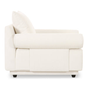 Moe's Home Rosello Armchair - Stylish Transitional Seating With Textured Fabric, Eco-friendly Design & Comfort White Upholstery, 30% Recycled Polyester,70% Polyester,Plywood Frame Oa-1007-18