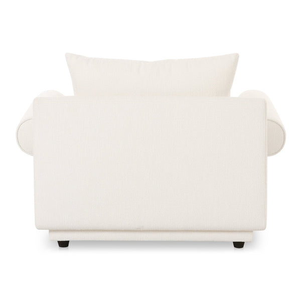 Moe's Home Rosello Armchair - Stylish Transitional Seating With Textured Fabric, Eco-friendly Design & Comfort White Upholstery, 30% Recycled Polyester,70% Polyester,Plywood Frame Oa-1007-18
