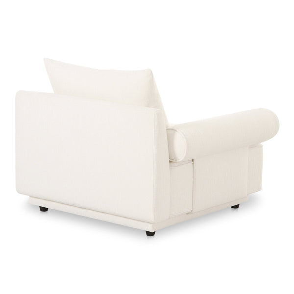 Moe's Home Rosello Armchair - Stylish Transitional Seating With Textured Fabric, Eco-friendly Design & Comfort White Upholstery, 30% Recycled Polyester,70% Polyester,Plywood Frame Oa-1007-18