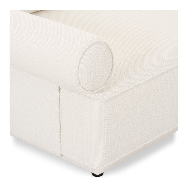 Moe's Home Rosello Armchair - Stylish Transitional Seating With Textured Fabric, Eco-friendly Design & Comfort White Upholstery, 30% Recycled Polyester,70% Polyester,Plywood Frame Oa-1007-18