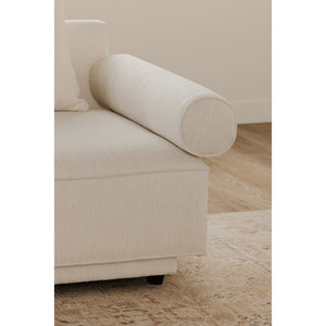 Moe's Home Rosello Armchair - Stylish Transitional Seating With Textured Fabric, Eco-friendly Design & Comfort White Upholstery, 30% Recycled Polyester,70% Polyester,Plywood Frame Oa-1007-18