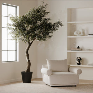 Moe's Home Rosello Armchair - Stylish Transitional Seating With Textured Fabric, Eco-friendly Design & Comfort White Upholstery, 30% Recycled Polyester,70% Polyester,Plywood Frame Oa-1007-18