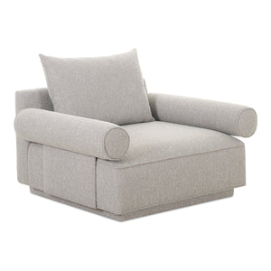 Moe's Home Rosello Armchair - Stylish Transitional Seating With Textured Fabric, Eco-friendly Design & Comfort Grey Upholstery, 30% Recycled Polyester,70% Polyester,Plywood Frame Oa-1007-29