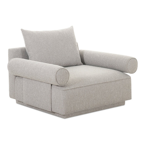 Moe's Home Rosello Armchair - Stylish Transitional Seating With Textured Fabric, Eco-friendly Design & Comfort Grey Upholstery, 30% Recycled Polyester,70% Polyester,Plywood Frame Oa-1007-29