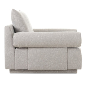 Moe's Home Rosello Armchair - Stylish Transitional Seating With Textured Fabric, Eco-friendly Design & Comfort Grey Upholstery, 30% Recycled Polyester,70% Polyester,Plywood Frame Oa-1007-29