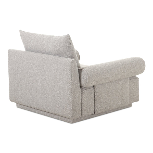 Moe's Home Rosello Armchair - Stylish Transitional Seating With Textured Fabric, Eco-friendly Design & Comfort Grey Upholstery, 30% Recycled Polyester,70% Polyester,Plywood Frame Oa-1007-29