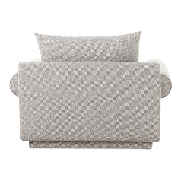 Moe's Home Rosello Armchair - Stylish Transitional Seating With Textured Fabric, Eco-friendly Design & Comfort Grey Upholstery, 30% Recycled Polyester,70% Polyester,Plywood Frame Oa-1007-29