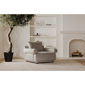 Moe's Home Rosello Armchair - Stylish Transitional Seating With Textured Fabric, Eco-friendly Design & Comfort Grey Upholstery, 30% Recycled Polyester,70% Polyester,Plywood Frame Oa-1007-29