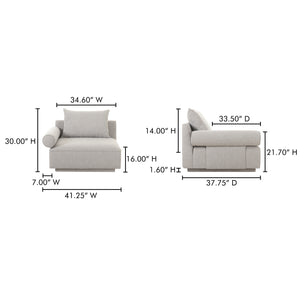Moe's Home Rosello Modular Sectional Sofa: Stylish, Sustainable Comfort With Versatile Design For Any Space Grey Upholstery, 30% Recycled Polyester,70% Polyester,Plywood Frame Oa-1008-29