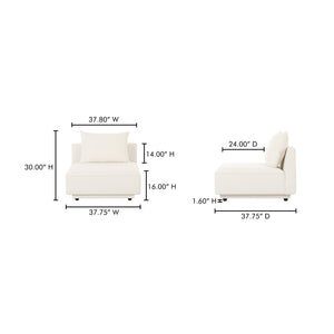 Moe's Home Rosello Modular Sectional Sofa: Stylish, Sustainable Comfort With Versatile Design For Any Space White Upholstery, 30% Recycled Polyester,70% Polyester,Plywood Frame Oa-1010-18
