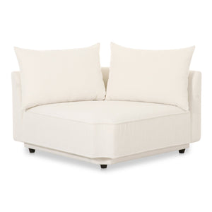 Moe's Home Rosello Modular Sectional Sofa: Stylish, Sustainable Comfort With Versatile Design For Any Space White Upholstery, 30% Recycled Polyester,70% Polyester,Plywood Frame Oa-1011-18