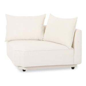 Moe's Home Rosello Modular Sectional Sofa: Stylish, Sustainable Comfort With Versatile Design For Any Space White Upholstery, 30% Recycled Polyester,70% Polyester,Plywood Frame Oa-1011-18