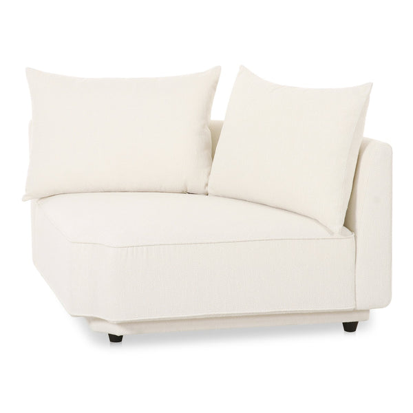 Moe's Home Rosello Modular Sectional Sofa: Stylish, Sustainable Comfort With Versatile Design For Any Space White Upholstery, 30% Recycled Polyester,70% Polyester,Plywood Frame Oa-1011-18