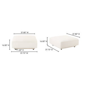 Moe's Home Rosello Modular Sectional Sofa: Stylish, Sustainable Comfort With Versatile Design For Any Space White Upholstery, 30% Recycled Polyester,70% Polyester,Plywood Frame Oa-1012-18
