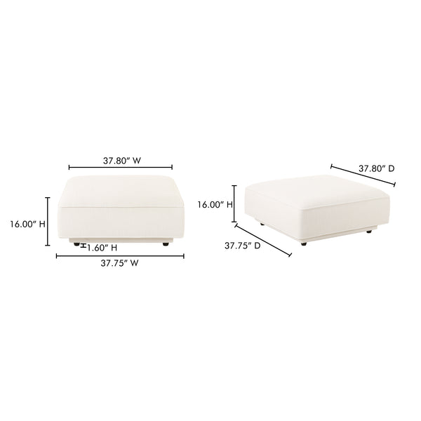 Moe's Home Rosello Modular Sectional Sofa: Stylish, Sustainable Comfort With Versatile Design For Any Space White Upholstery, 30% Recycled Polyester,70% Polyester,Plywood Frame Oa-1012-18