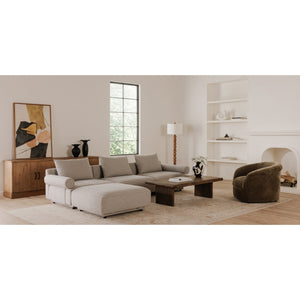 Moe's Home Rosello Modular Sectional Sofa: Stylish, Sustainable Comfort With Versatile Design For Any Space Grey Upholstery, 30% Recycled Polyester,70% Polyester,Plywood Frame Oa-1012-29