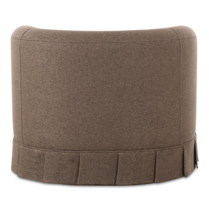 Moe's Home Maren Swivel Chair - Elegant Upholstered Design With Vintage Pleat Base And Soft Curved Aesthetics Brown Upholstery, 100% Polyester,Plywood Frame Oa-1013-03