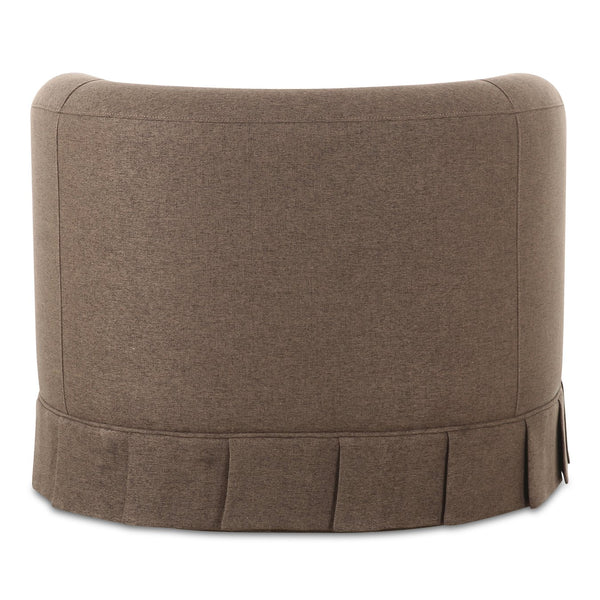 Moe's Home Maren Swivel Chair - Elegant Upholstered Design With Vintage Pleat Base And Soft Curved Aesthetics Brown Upholstery, 100% Polyester,Plywood Frame Oa-1013-03