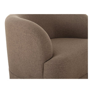 Moe's Home Maren Swivel Chair - Elegant Upholstered Design With Vintage Pleat Base And Soft Curved Aesthetics Brown Upholstery, 100% Polyester,Plywood Frame Oa-1013-03