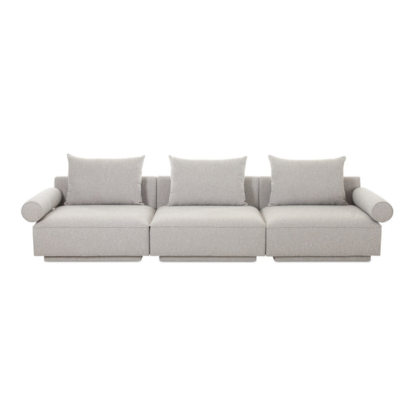 Moe's Home Rosello Modular Sofa - Chic, Sustainable Seating With Textured Fabric & Eco-friendly Design Grey Upholstery, 30% Recycled Polyester,70% Polyester,Plywood Frame Oa-1017-29