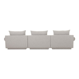 Moe's Home Rosello Modular Sofa - Chic, Sustainable Seating With Textured Fabric & Eco-friendly Design Grey Upholstery, 30% Recycled Polyester,70% Polyester,Plywood Frame Oa-1017-29