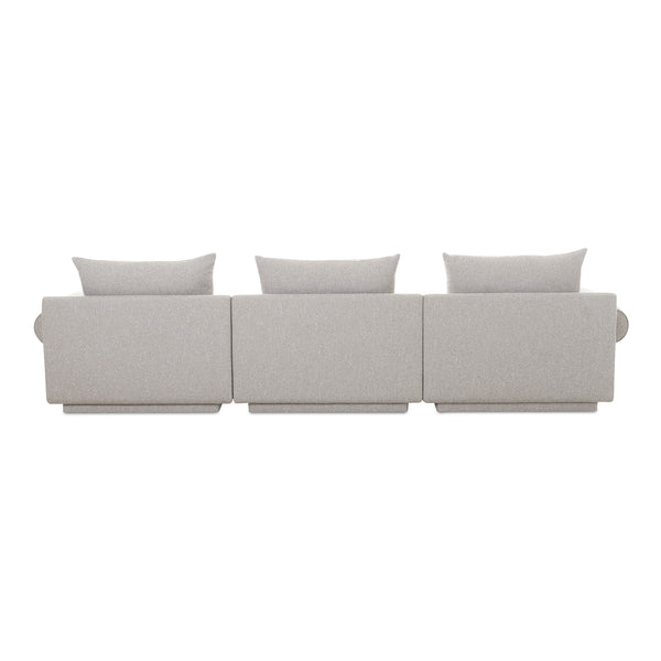 Moe's Home Rosello Modular Sofa - Chic, Sustainable Seating With Textured Fabric & Eco-friendly Design Grey Upholstery, 30% Recycled Polyester,70% Polyester,Plywood Frame Oa-1017-29