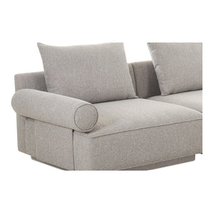 Moe's Home Rosello Modular Sofa - Chic, Sustainable Seating With Textured Fabric & Eco-friendly Design Grey Upholstery, 30% Recycled Polyester,70% Polyester,Plywood Frame Oa-1017-29