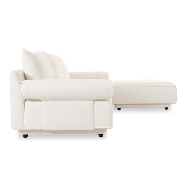 Moe's Home Rosello Modular Sectional Sofa - Eco-friendly Design With Versatile Comfort And Stylish Textured Fabric White Upholstery, 30% Recycled Polyester,70% Polyester,Plywood Frame Oa-1018-18