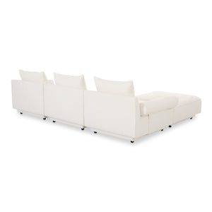 Moe's Home Rosello Modular Sectional Sofa - Eco-friendly Design With Versatile Comfort And Stylish Textured Fabric White Upholstery, 30% Recycled Polyester,70% Polyester,Plywood Frame Oa-1018-18