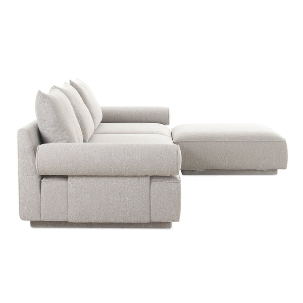 Moe's Home Rosello Modular Sectional Sofa - Eco-friendly Design With Versatile Comfort And Stylish Textured Fabric Grey Upholstery, 30% Recycled Polyester,70% Polyester,Plywood Frame Oa-1018-29