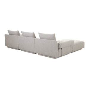 Moe's Home Rosello Modular Sectional Sofa - Eco-friendly Design With Versatile Comfort And Stylish Textured Fabric Grey Upholstery, 30% Recycled Polyester,70% Polyester,Plywood Frame Oa-1018-29