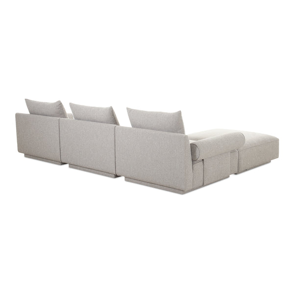 Moe's Home Rosello Modular Sectional Sofa - Eco-friendly Design With Versatile Comfort And Stylish Textured Fabric Grey Upholstery, 30% Recycled Polyester,70% Polyester,Plywood Frame Oa-1018-29