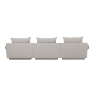 Moe's Home Rosello Modular Sectional Sofa - Eco-friendly Design With Versatile Comfort And Stylish Textured Fabric Grey Upholstery, 30% Recycled Polyester,70% Polyester,Plywood Frame Oa-1018-29