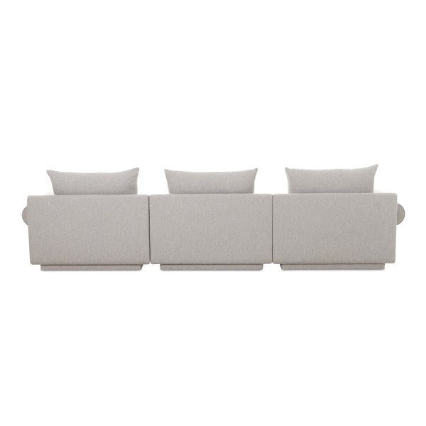 Moe's Home Rosello Modular Sectional Sofa - Eco-friendly Design With Versatile Comfort And Stylish Textured Fabric Grey Upholstery, 30% Recycled Polyester,70% Polyester,Plywood Frame Oa-1018-29