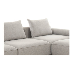 Moe's Home Rosello Modular Sectional Sofa - Eco-friendly Design With Versatile Comfort And Stylish Textured Fabric Grey Upholstery, 30% Recycled Polyester,70% Polyester,Plywood Frame Oa-1018-29