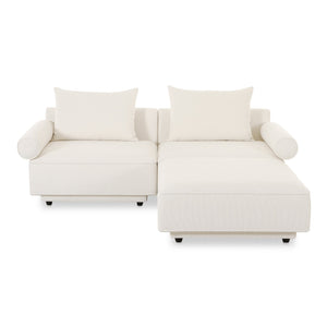 Moe's Home Rosello Modular Sectional Sofa - Eco-friendly Design With Versatile Comfort And Stylish Textured Fabric White Upholstery, 30% Recycled Polyester,70% Polyester,Plywood Frame Oa-1019-18
