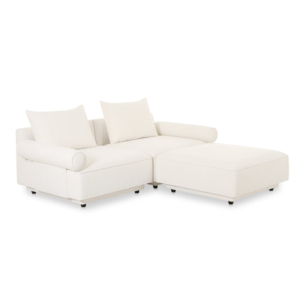 Moe's Home Rosello Modular Sectional Sofa - Eco-friendly Design With Versatile Comfort And Stylish Textured Fabric White Upholstery, 30% Recycled Polyester,70% Polyester,Plywood Frame Oa-1019-18