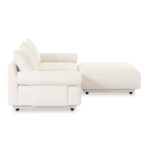 Moe's Home Rosello Modular Sectional Sofa - Eco-friendly Design With Versatile Comfort And Stylish Textured Fabric White Upholstery, 30% Recycled Polyester,70% Polyester,Plywood Frame Oa-1019-18