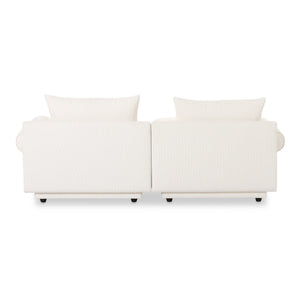 Moe's Home Rosello Modular Sectional Sofa - Eco-friendly Design With Versatile Comfort And Stylish Textured Fabric White Upholstery, 30% Recycled Polyester,70% Polyester,Plywood Frame Oa-1019-18