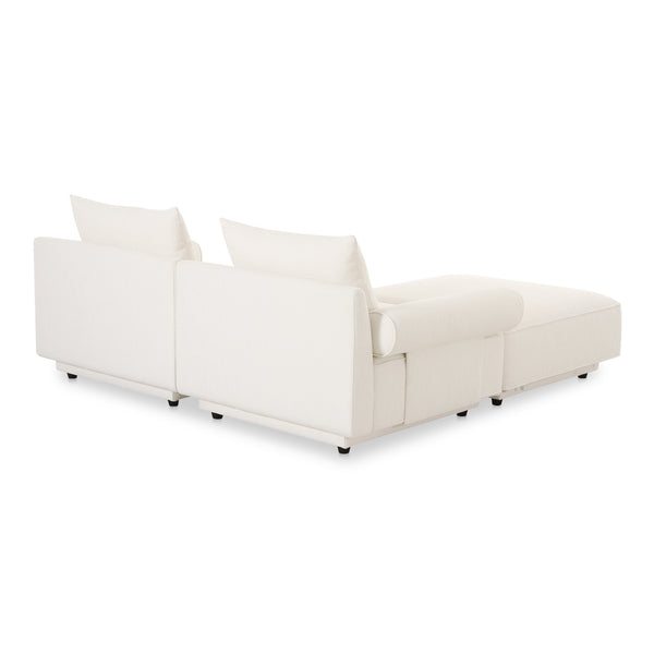 Moe's Home Rosello Modular Sectional Sofa - Eco-friendly Design With Versatile Comfort And Stylish Textured Fabric White Upholstery, 30% Recycled Polyester,70% Polyester,Plywood Frame Oa-1019-18